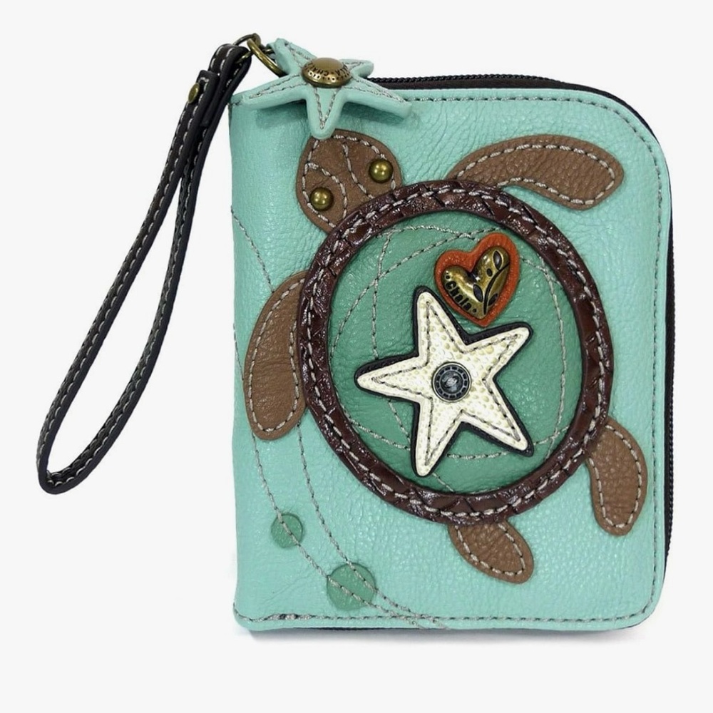 CHALA brand Sea Turtle Themed Wallet with Wrist Strap